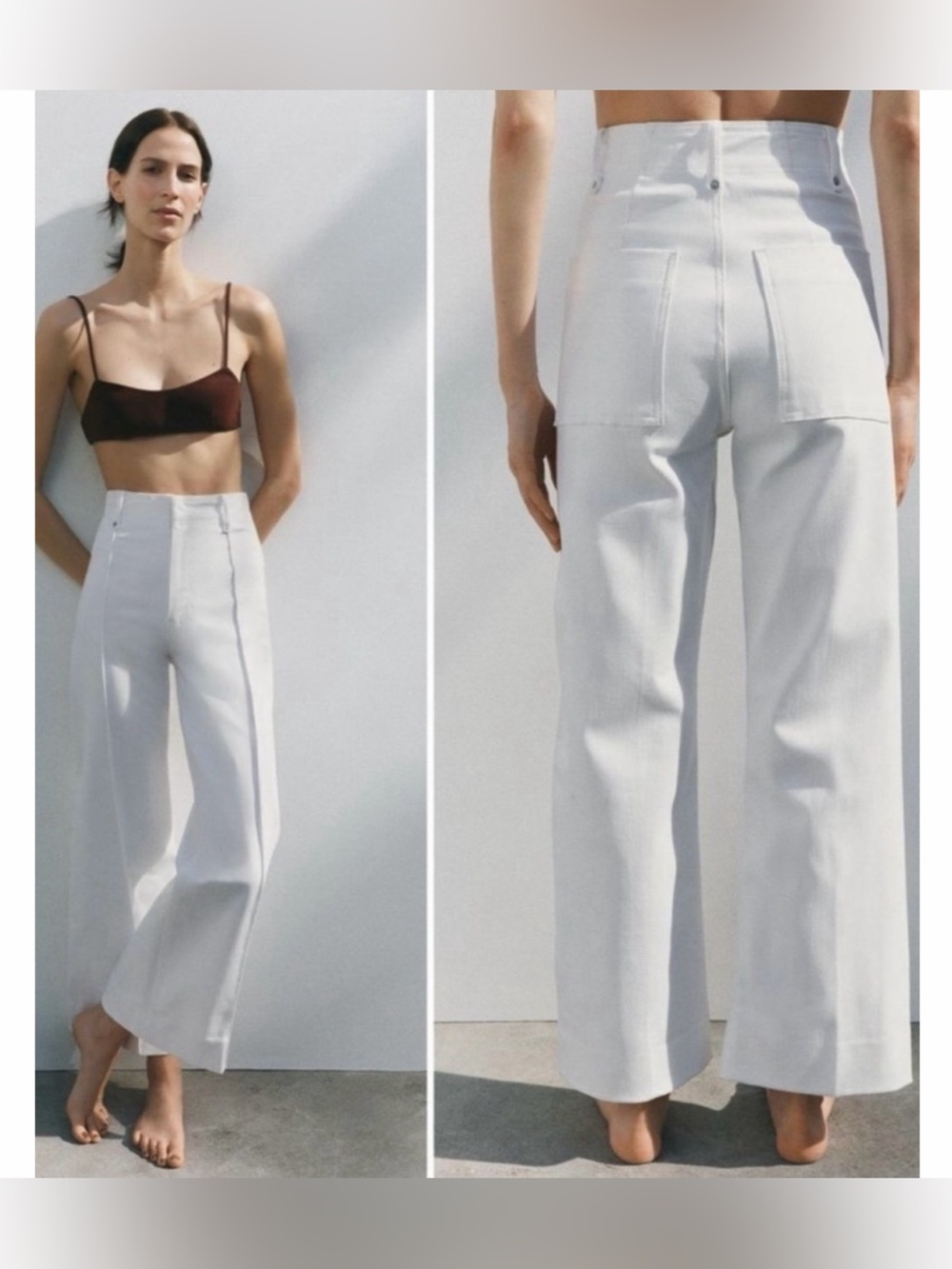 Zara High Rise Relaxed Straight Jeans